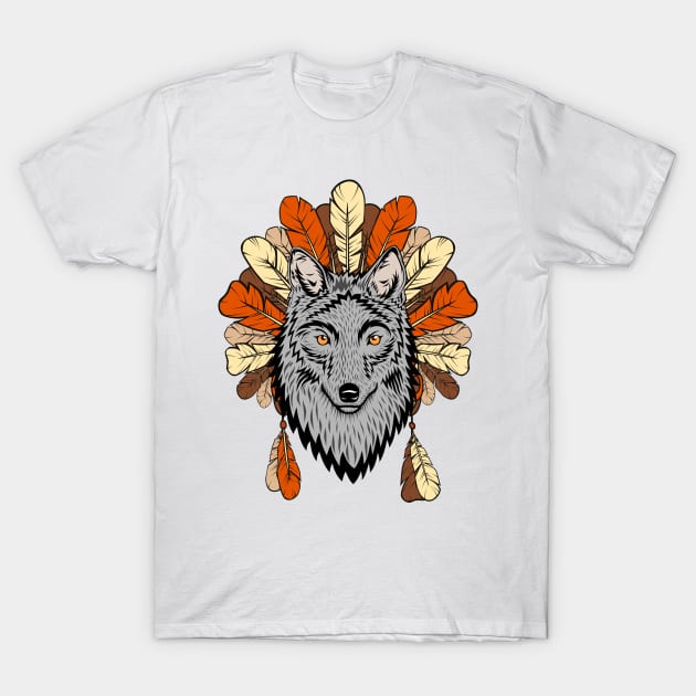 Tribal Wolf T-Shirt by Digster